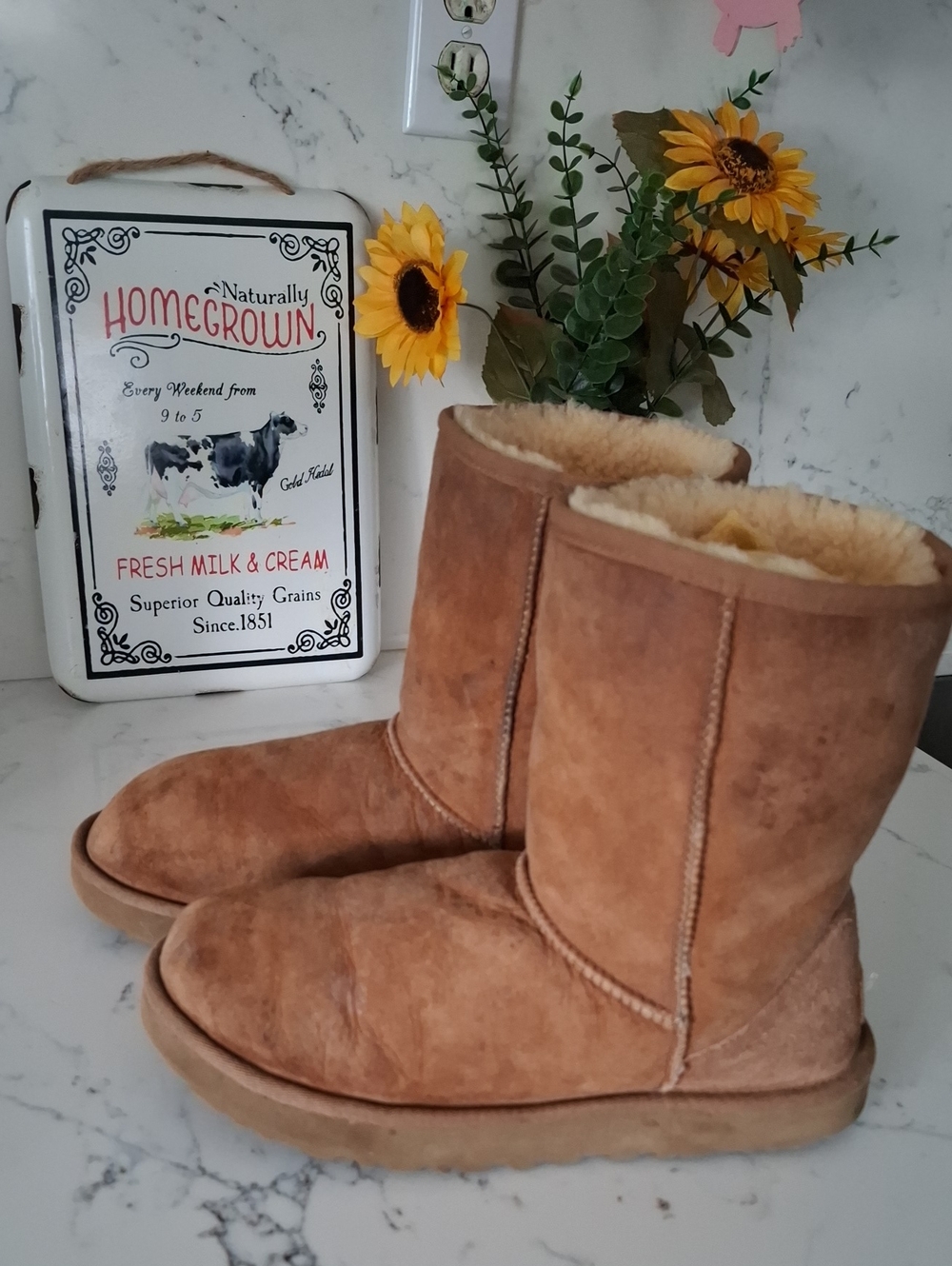 Ugg Women’s Chestnut Suede Shearling Lined Winter Boots - Picture 3 of 8